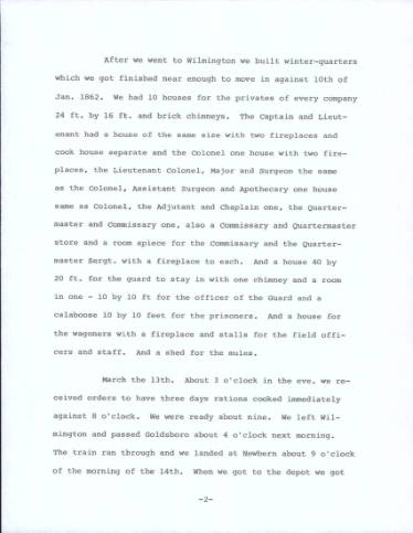 W.A. Mauney Diary Transcript page 2