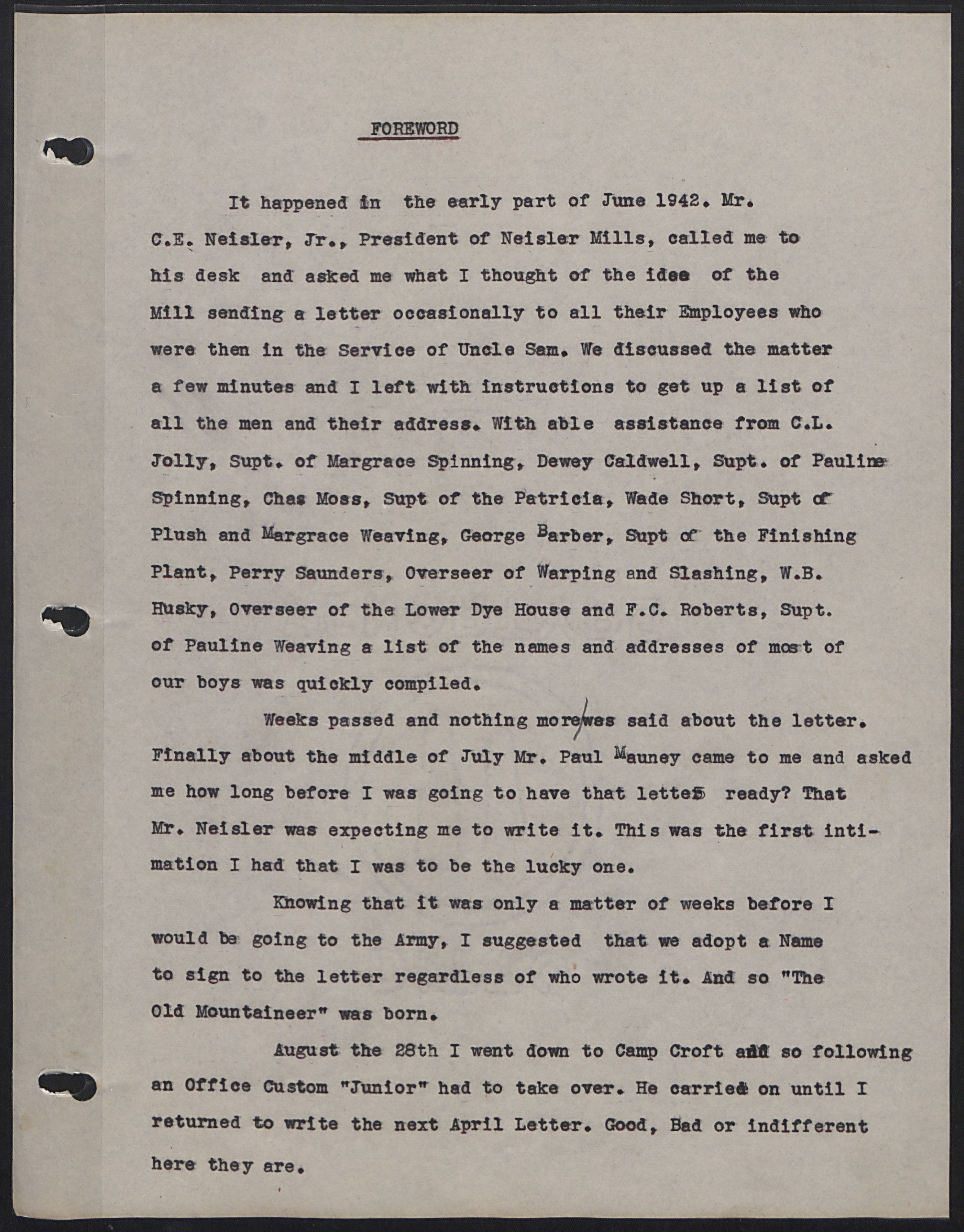 The Old Mountaineer Letters to Servicemen page 4