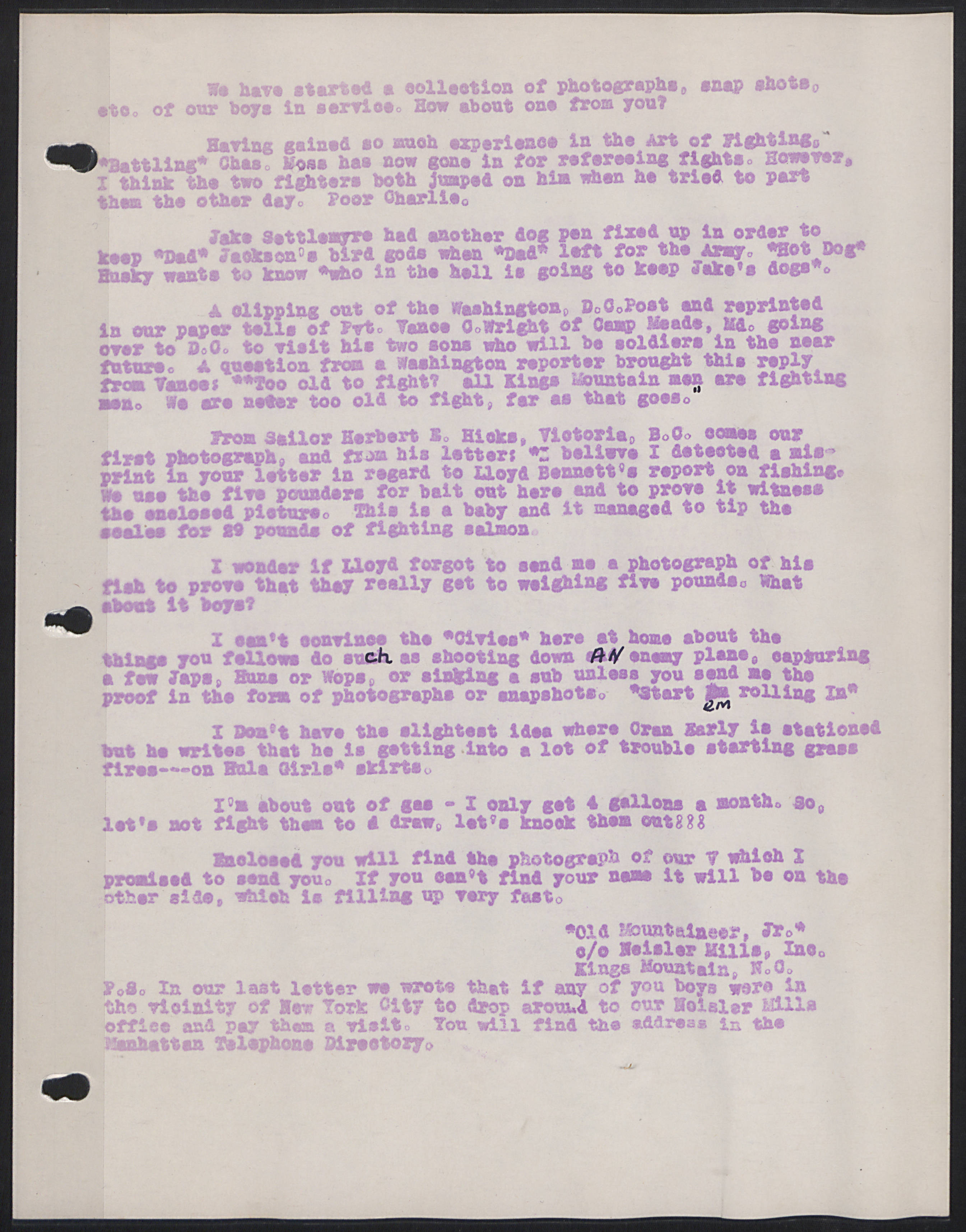 The Old Mountaineer Letters to Servicemen page 12