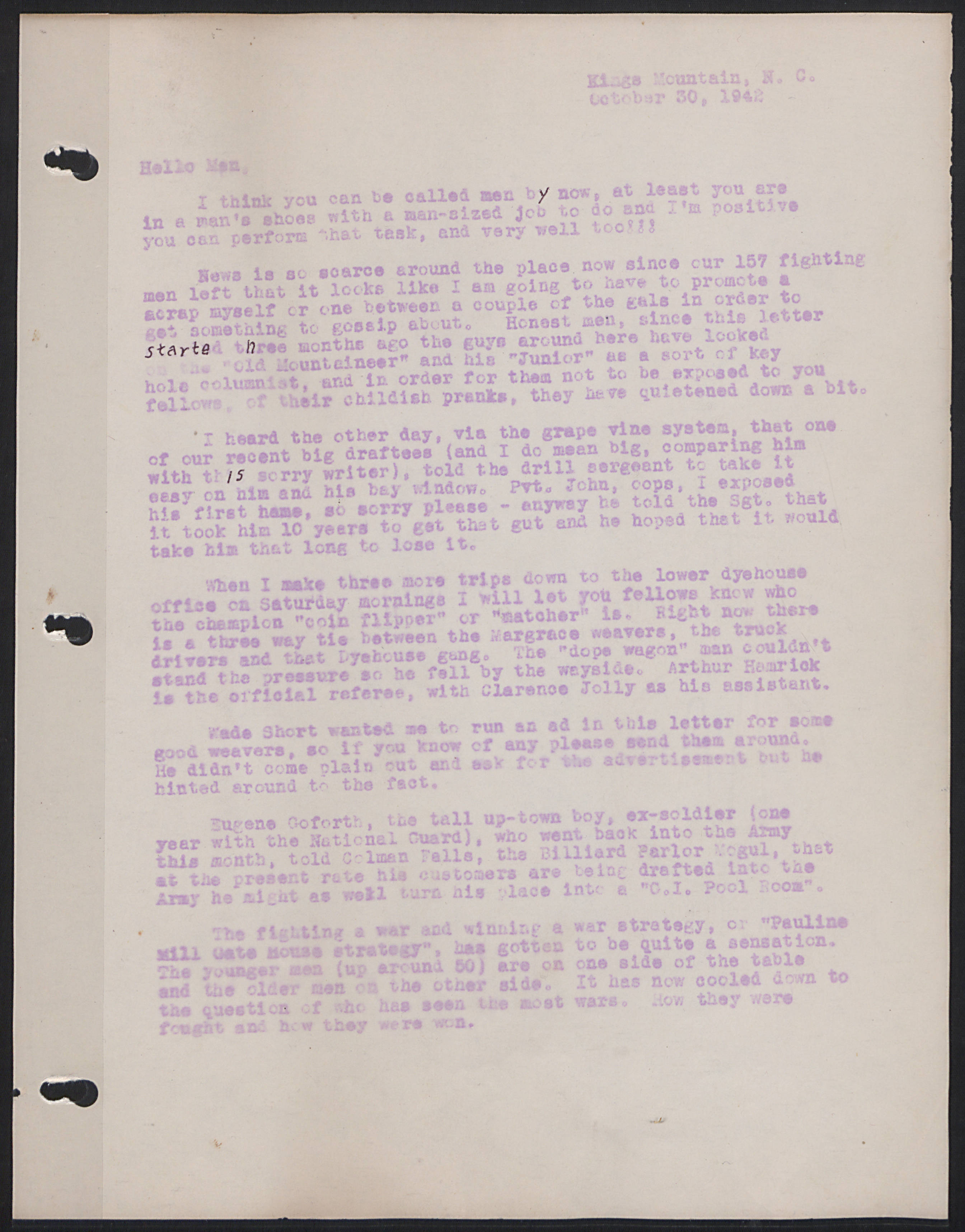 The Old Mountaineer Letters to Servicemen page 14
