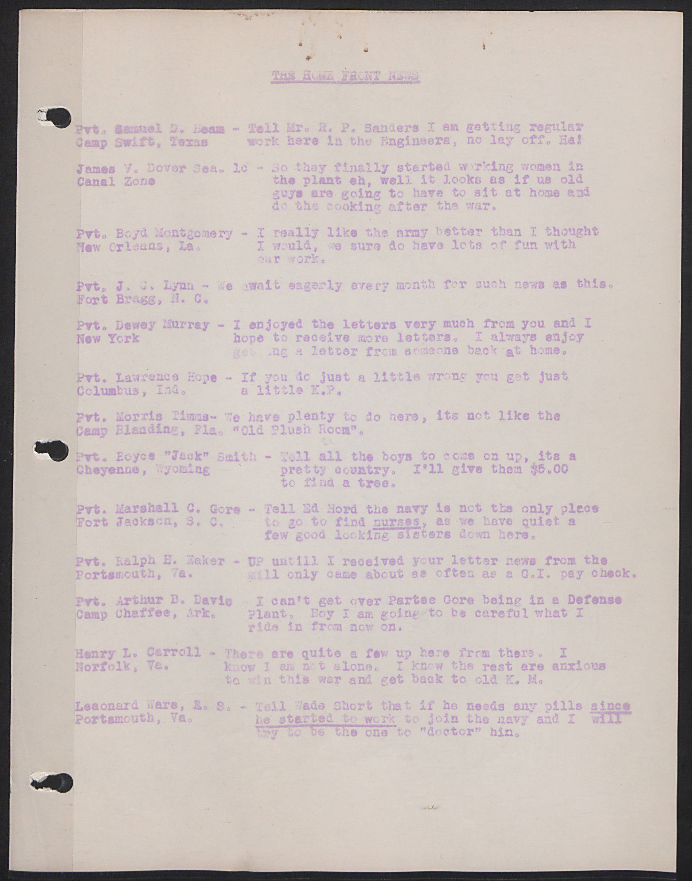 The Old Mountaineer Letters to Servicemen page 16
